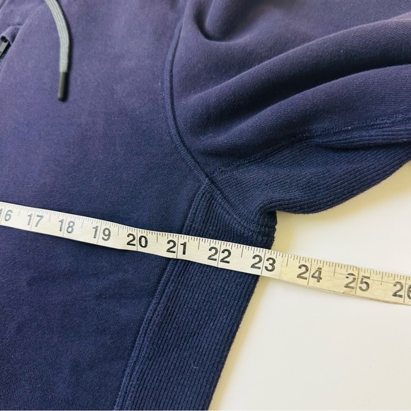 Lululemon Sequence Hoodie Cotton Fleece Ribbed Inset Panel Zip Pocket Black Swan - Picture 8 of 12